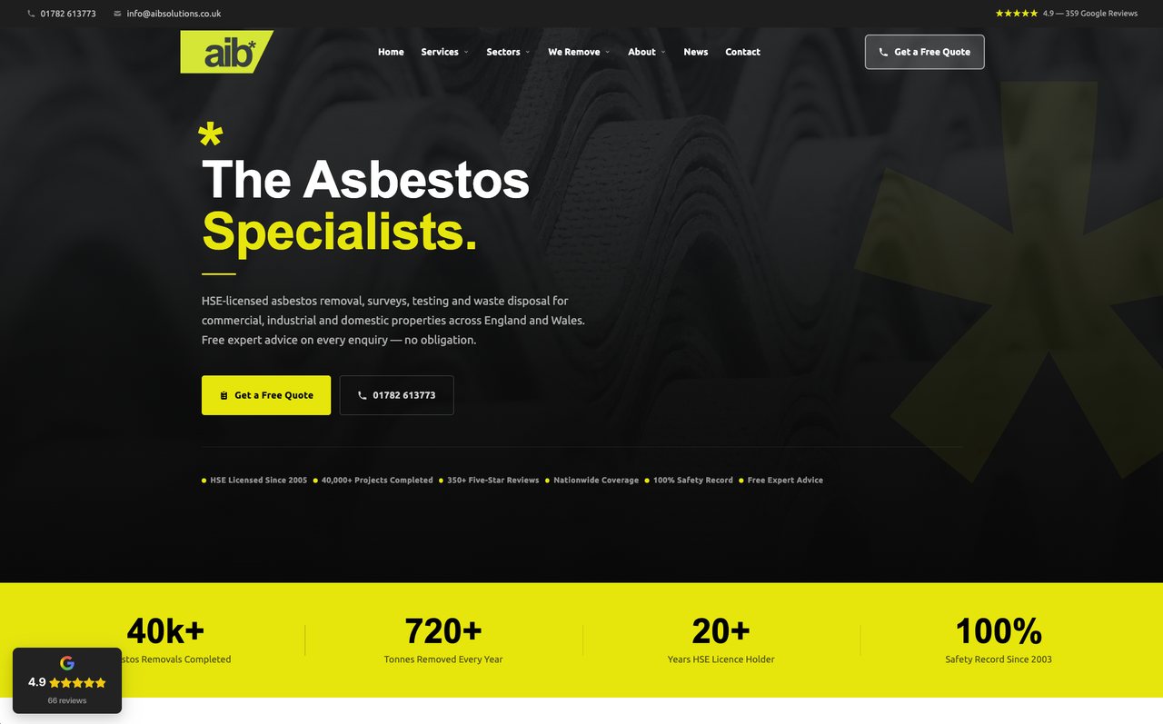 AIB Asbestos Removal website