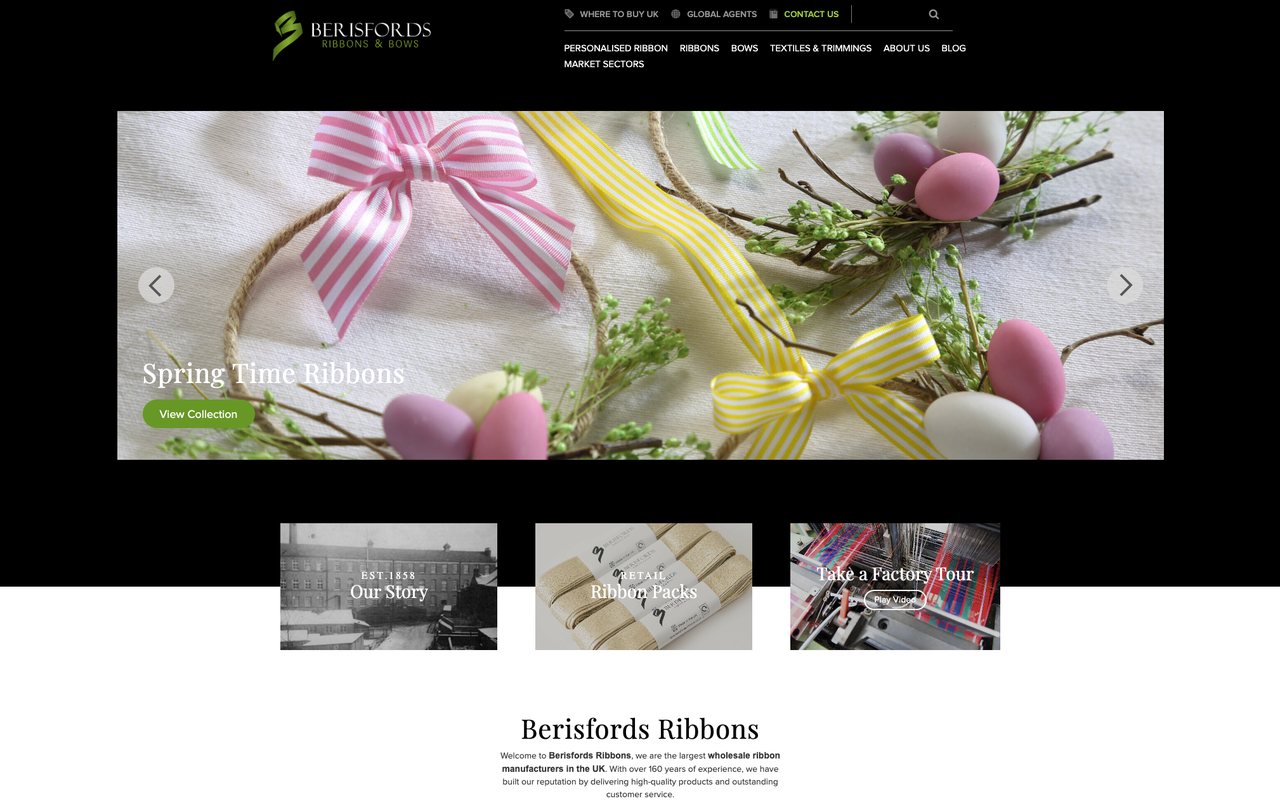Berisfords Ribbons website